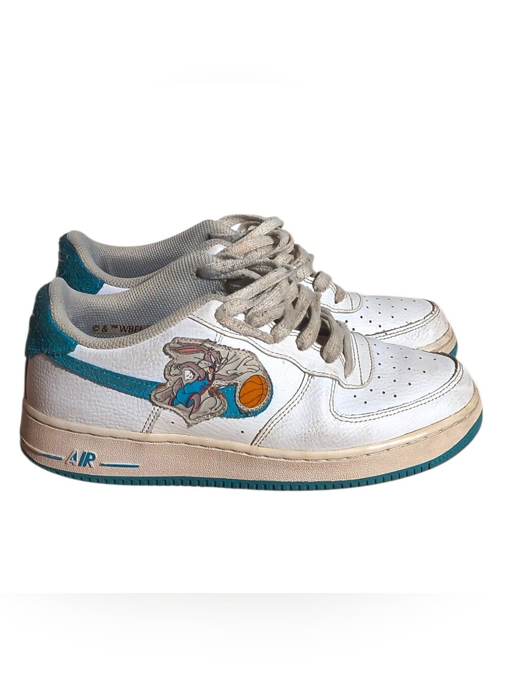 Nike Air Force 1 Low "Space Jam Hare" (GS) Size 7Y White Sneakers